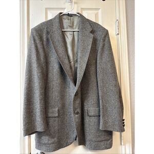 VTG Farah Westernwear 46L Western Herringbone Tweed Blazer Jacket Sport Coat
